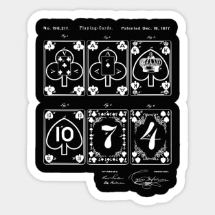Patent Blueprint 1877 Playing Cards Sticker